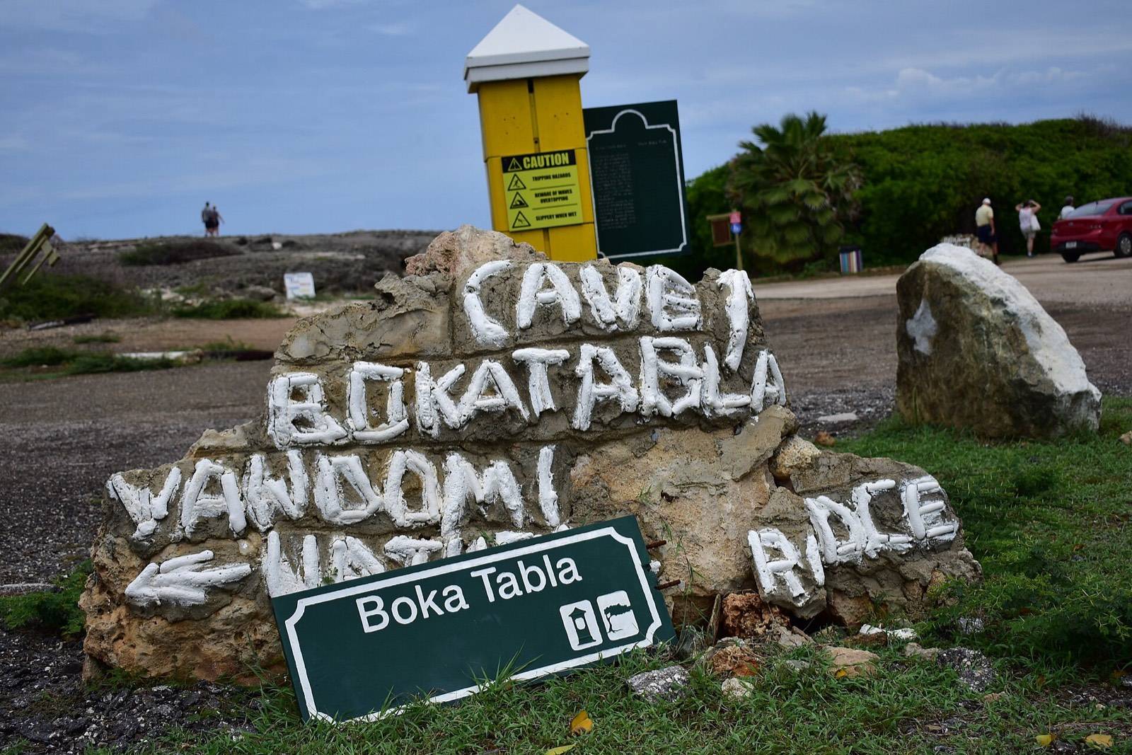 Waves rolling into the rock cave of Boka Tabla on the rugged north coast of Curaçao