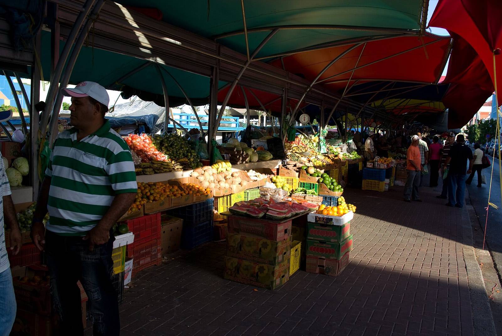 Venezuelan produce boats moored at the Floating Market on the Punda waterfront